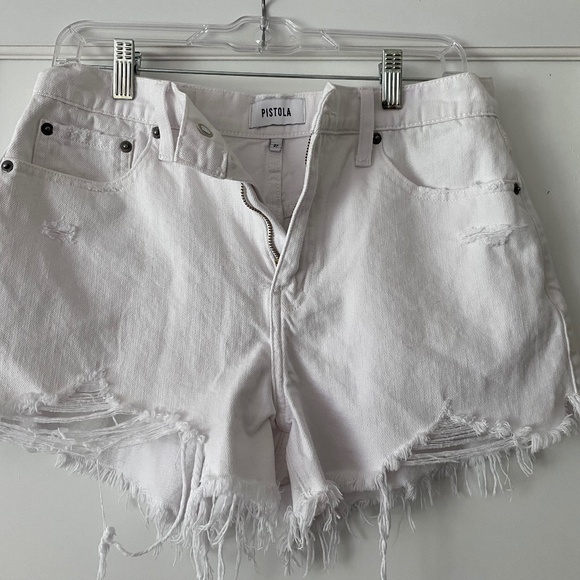 Pistola white denim cut-off shorts - Picture 1 of 5